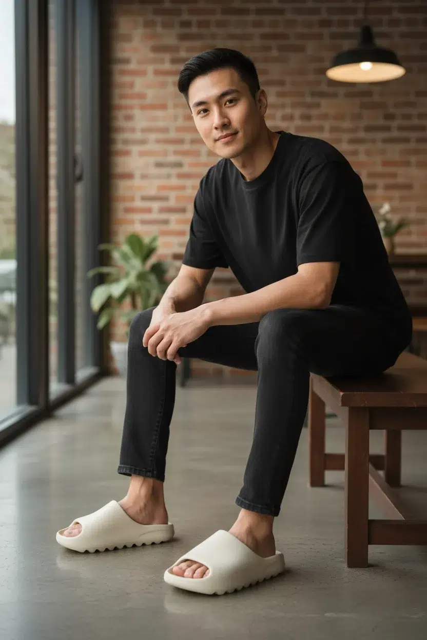 Erkek Yazlık Rahat Kaymaz Taban Plaj Deniz Havuz Terlik - BEJ