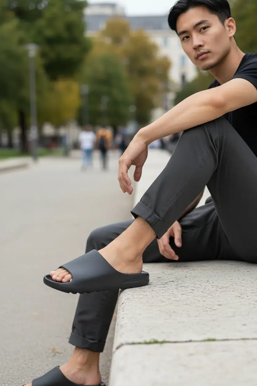 Erkek Yazlık Rahat Kaymaz Taban Plaj Deniz Havuz Terlik - HAKİ