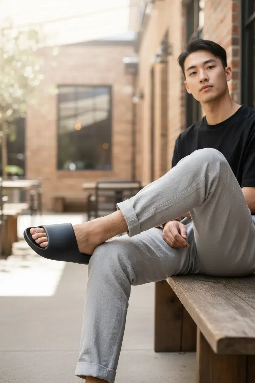 Erkek Yazlık Rahat Kaymaz Taban Plaj Deniz Havuz Terlik - SİYAH