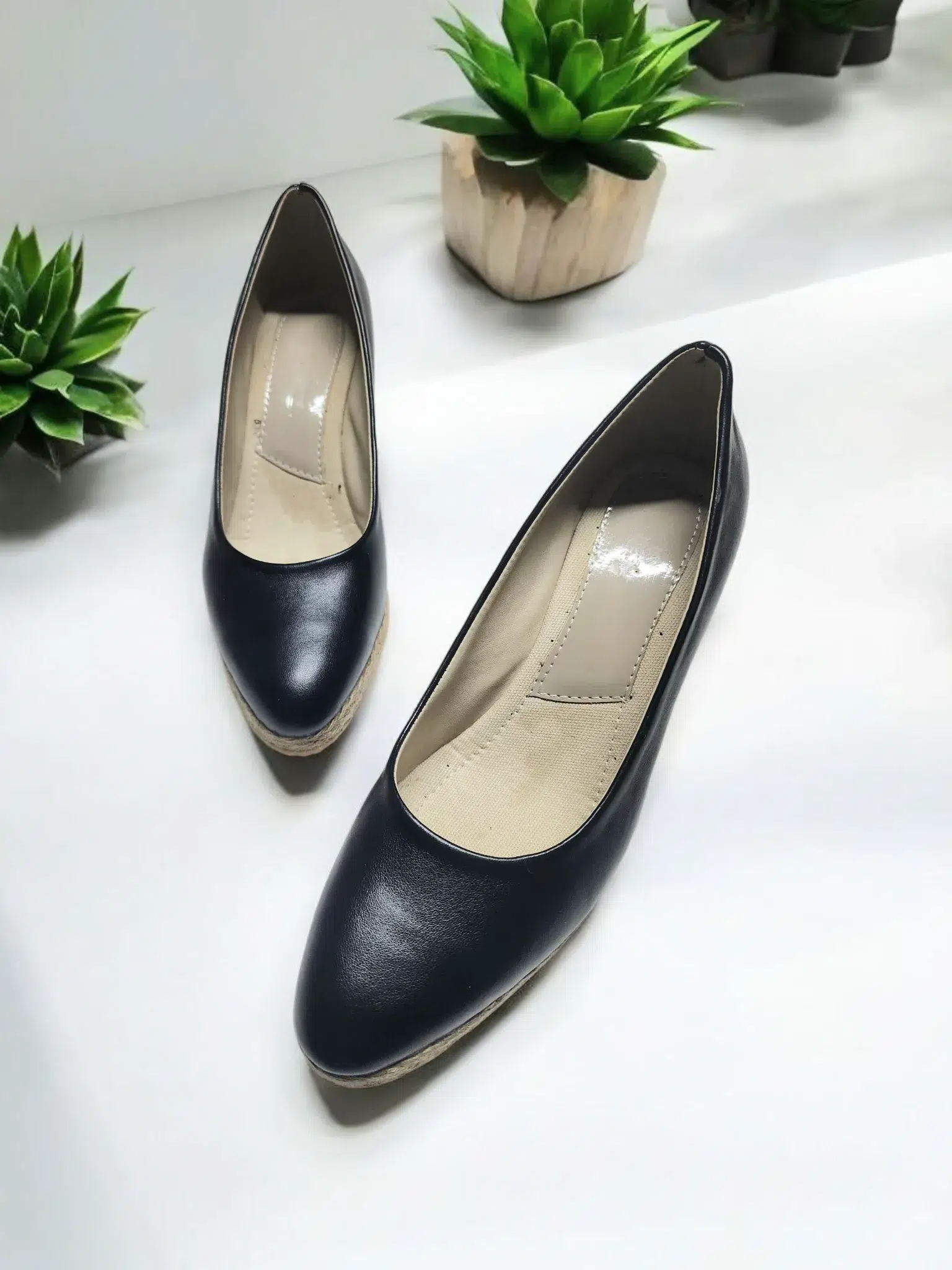 Kadın Günlük Kova Model Suni Deri Ayakkabı 7 Cm - SİYAH DÜZ
