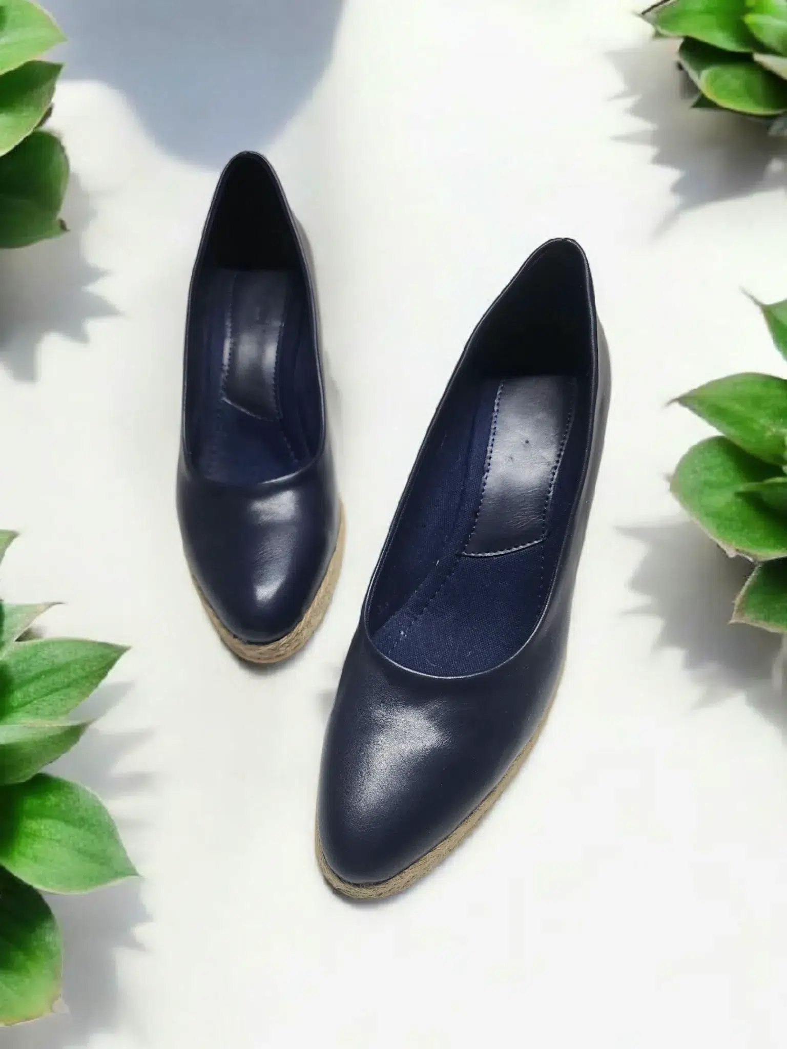 Kadın Günlük Kova Model Suni Deri Ayakkabı 7 Cm - LACİVERT