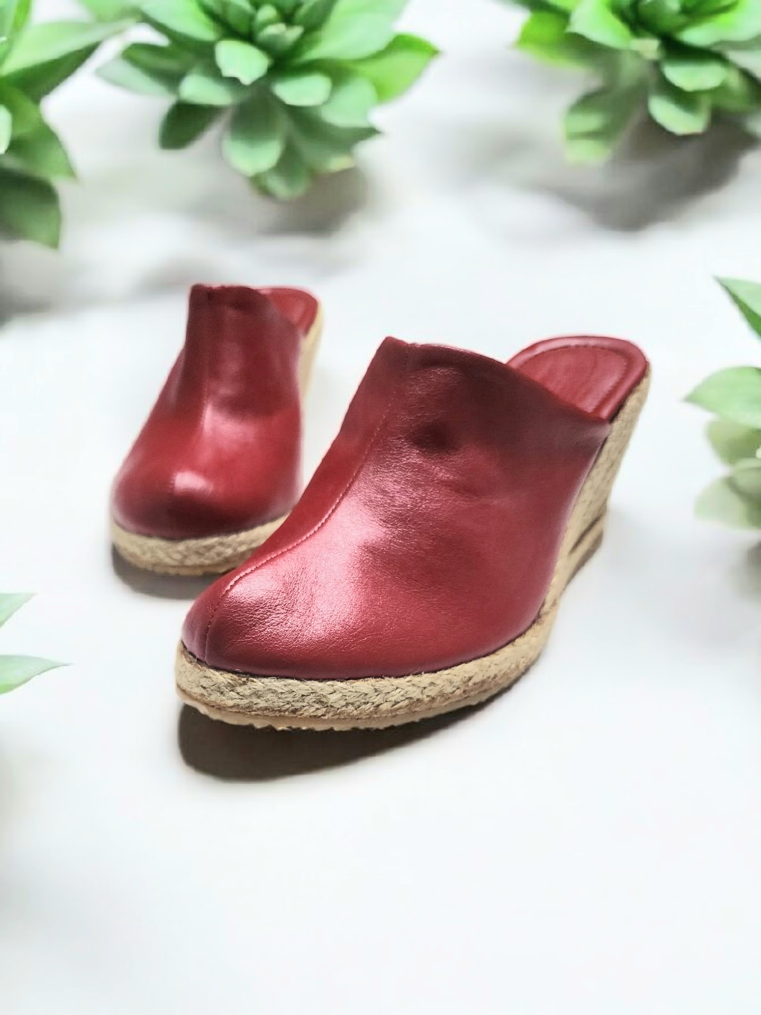 Kadın Yumuşak Deri Rahat Taban Espadril Sabo Terlik Kadın Yumuşak Deri Rahat Taban Espadril Sabo Terlik