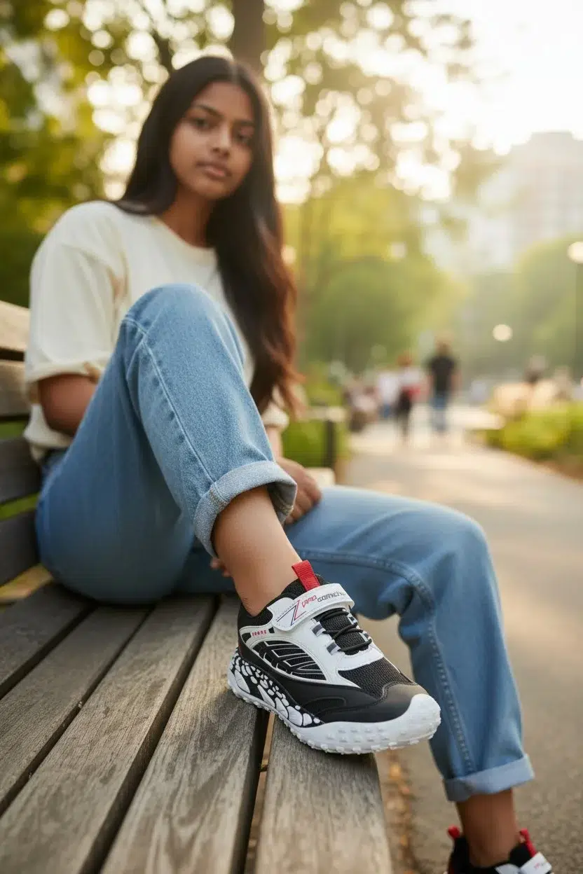 Unisex Cırtlı Rahat Hafif Kaymaz Yumuşak Taban Sneaker - SİYAH-BEYAZ-BRB