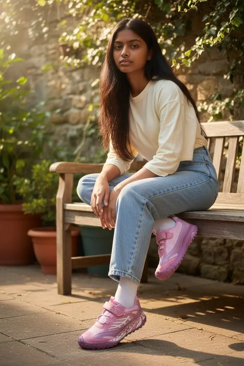 Unisex Cırtlı Rahat Hafif Kaymaz Yumuşak Taban Sneaker - pembe-lila-beyaz